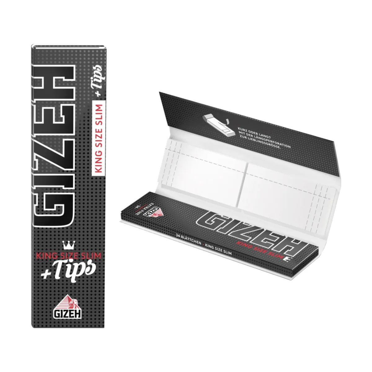 GIZEH black King Size Slim + Tips