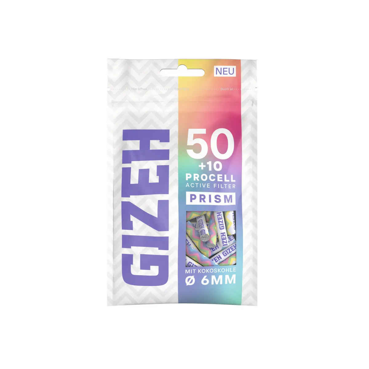 GIZEH ProCell Active Filter PRISM 6mm 50+10er - 1 Beutel